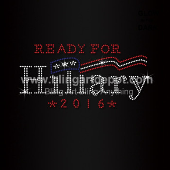 Ready For Hillary 2016 Rhinestone Heat Transfersv